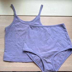 ARQ Periwinkle Crop Tank + High Rise Undies set size S